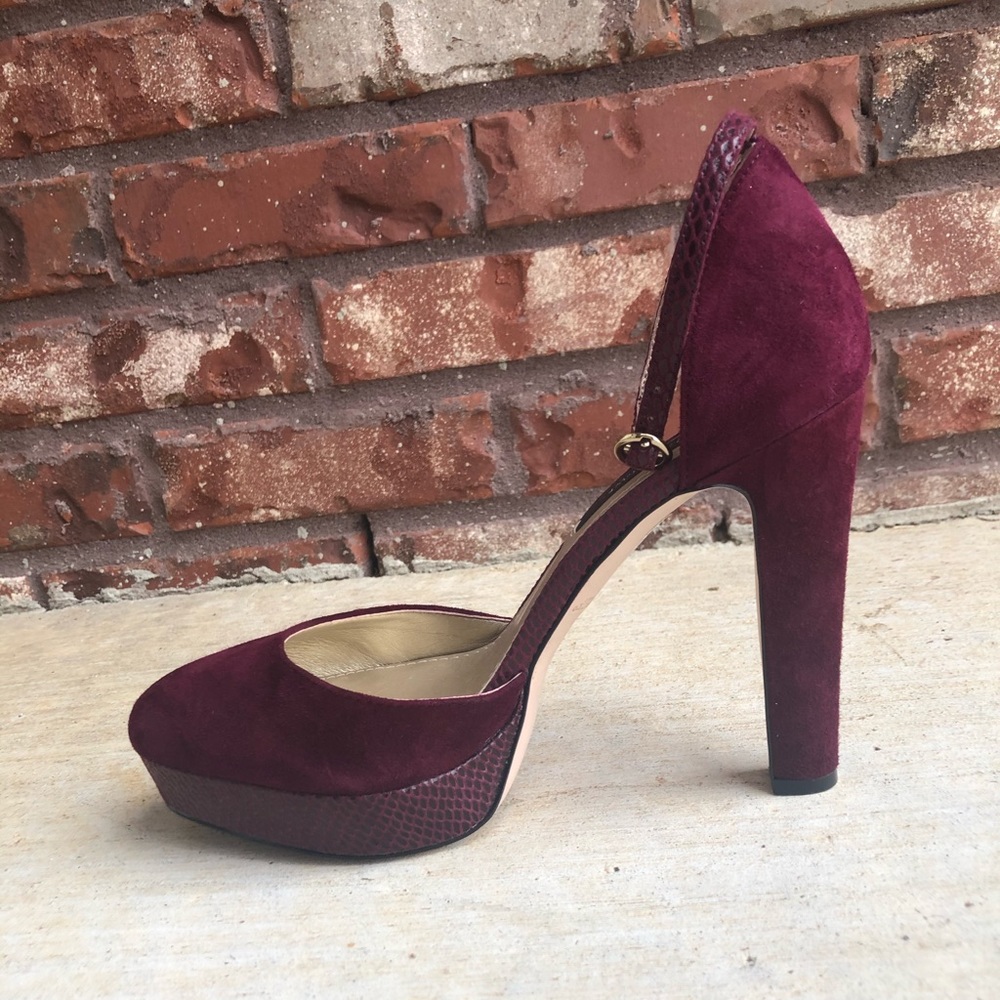 White House Black Market Wine Blocked Heels